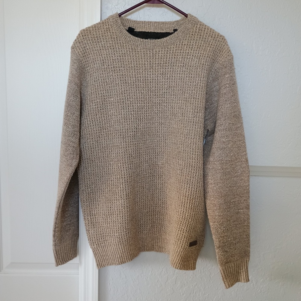 Buffalo David Bitton Knit Sweater Pullover Crewneck Sweater Men's Size Small Tan